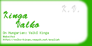 kinga valko business card