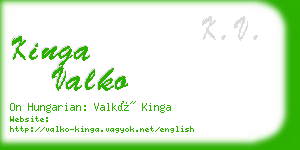 kinga valko business card